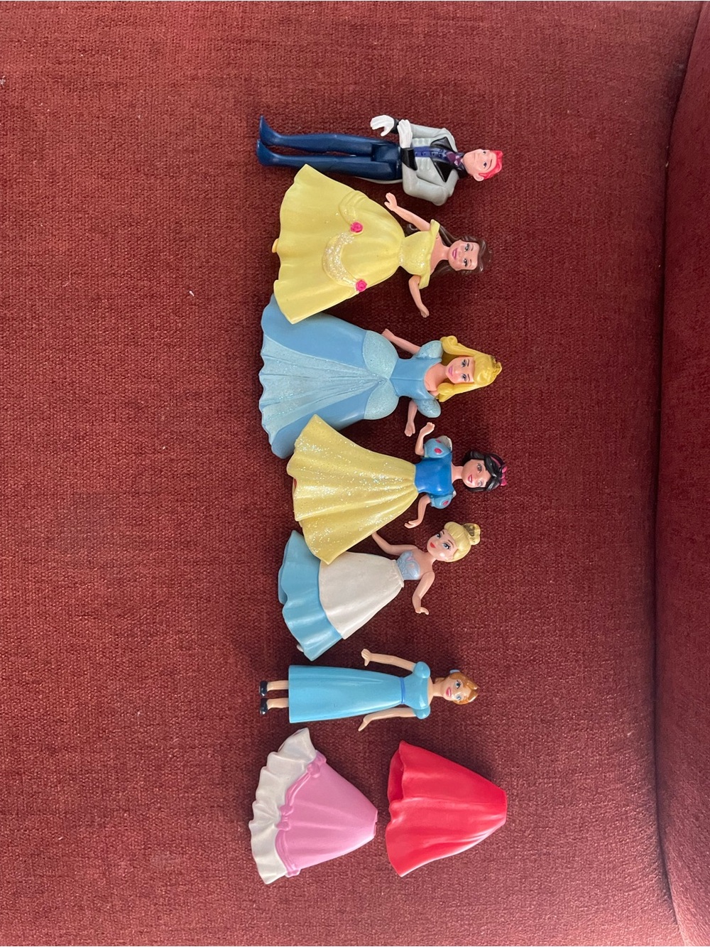 Mixed Princess Doll Figures with Removable Dresses - Multi Color